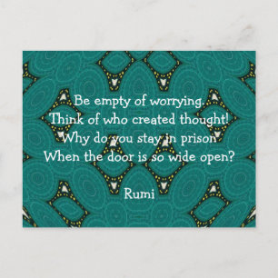 Cartão Postal Rumi Inspirational quote With Tribal Design