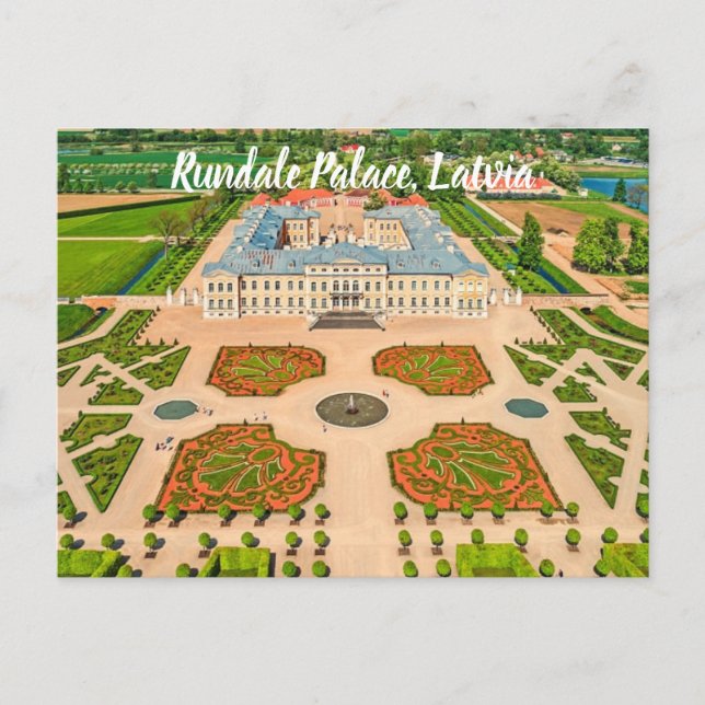 Cartão Postal Rundāle Palace Letônia estilizada (Frente)