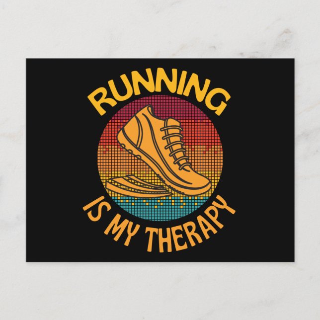 Cartão Postal Running Is My Therapy (Frente)