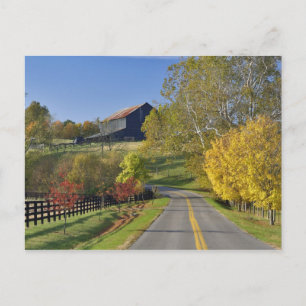 Cartão Postal Rural road through Bluegrass region of Kentucky