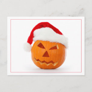 Cartão Postal Rushing Holiday (Papais noeis Pumpkin)