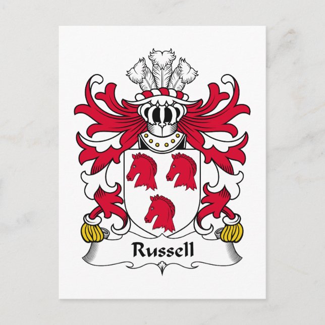 Cartão Postal Russell Family Crest (Frente)