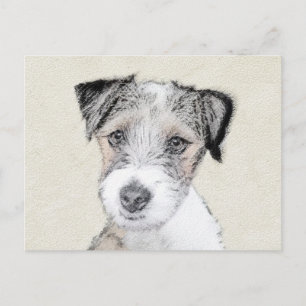Cartão Postal Russell Terrier Rough Painting - Arte Original de