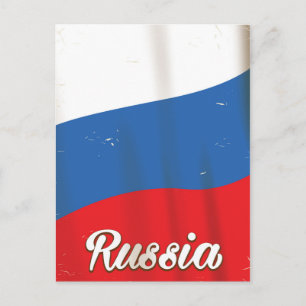 Cartão Postal Rússia Bandeira Nacional da Rússia pôster de viage