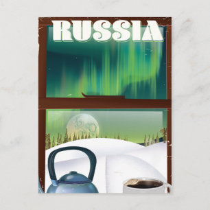 Cartão Postal Rússia Cozy Hut na neve