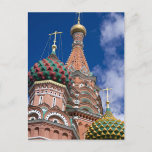 Cartão Postal Rússia, Moscou, Praça Vermelha. Basílica de São Ba
