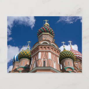 Cartão Postal Rússia, Moscou, Praça Vermelha. Basílica de São Ba