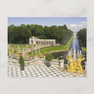 Cartão Postal Rússia. Petrodvorets. Palácio Peterhof. Peter