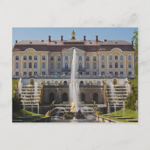 Cartão Postal Rússia, Santo Petersburgo, Peterhof, Grande Palá