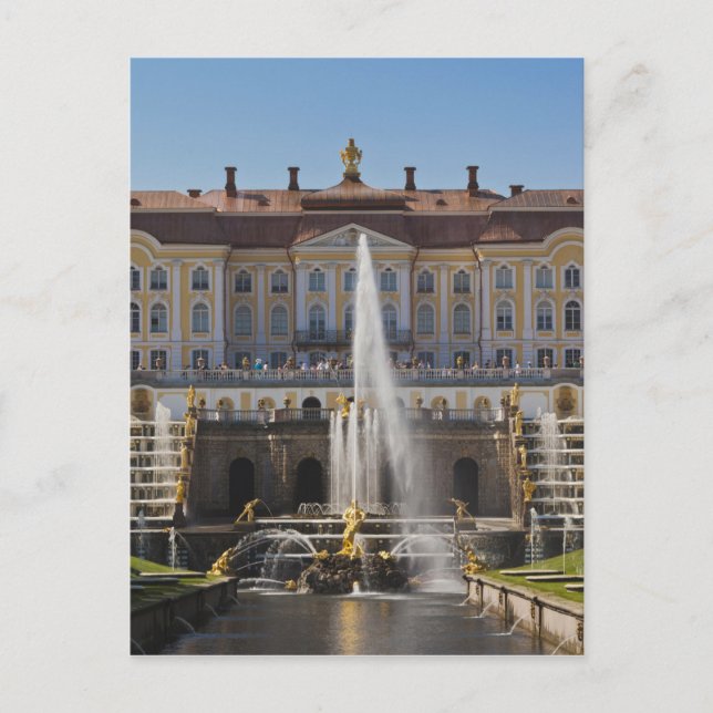 Cartão Postal Rússia, São Petersburgo, Peterhof, Grande Palácio (Frente)
