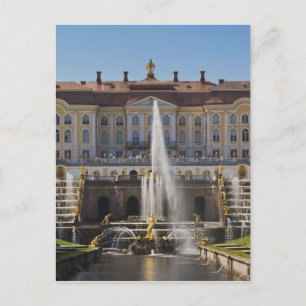 Cartão Postal Rússia, São Petersburgo, Peterhof, Grande Palácio