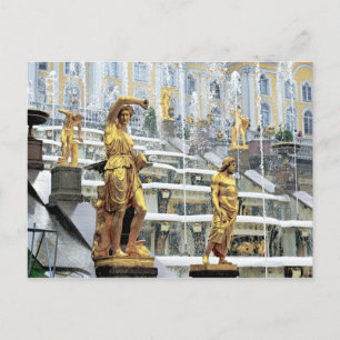 Cartão Postal Rússia, São Petersburgo, Peterhof, Sansão e