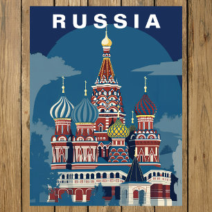 Cartão Postal Rússia Vintage Cúpulas Retrô da Catedral