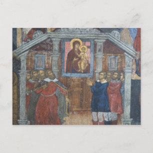 Cartão Postal Rússia, Yaroslavl, afresco na Catedral de S.