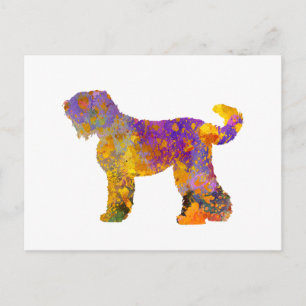 Cartão Postal Russo Black Terrier 01 na aquarela 2