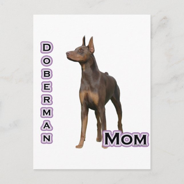 Cartão Postal Rust Doberman Mãe 4 (Frente)