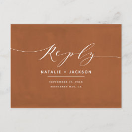 Cartão Postal Rust + resposta branca ao casamento elegante