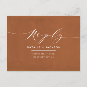 Cartão Postal Rust + resposta branca ao casamento elegante