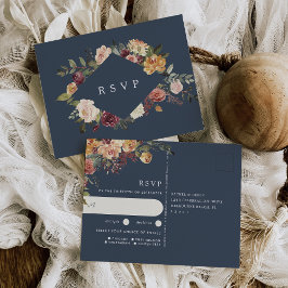 Cartão Postal Rustic Bloom Floral Weding Meal Choice RSVP