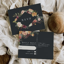 Cartão Postal Rustic Bloom Watercolor Casamento Floral RSVP
