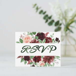 Cartão Postal Rustic Blooms   Terracotta e Marsala Red RSVP