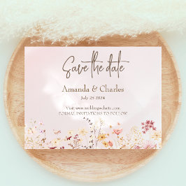 Cartão Postal Rustic Boho Floral Casamento Salva O Cartão-Postal
