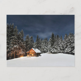Cartão Postal Rustic Cabin Snow Winter