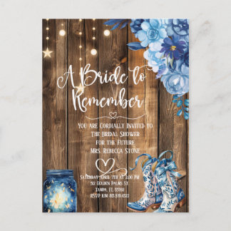 Cartão Postal Rustic Country Bridal Shower Invitation