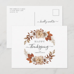 Cartão Postal Rustic Fall Deixa Feliz Ação de Graças