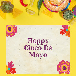 Cartão Postal Rustic Floral Happy Cinco de Mayo