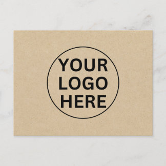 Cartão Postal Rustic Kraft Thank You Note Business Logo
