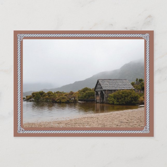 Cartão postal Rustic Lake Cabin - Cena Natural Tra (Frente)