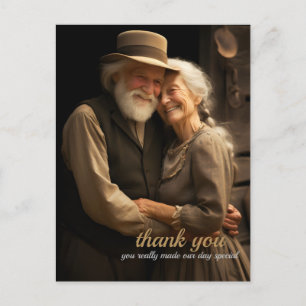 Cartão Postal Rustic Love 1 quadrado obrigado de porta de fotos