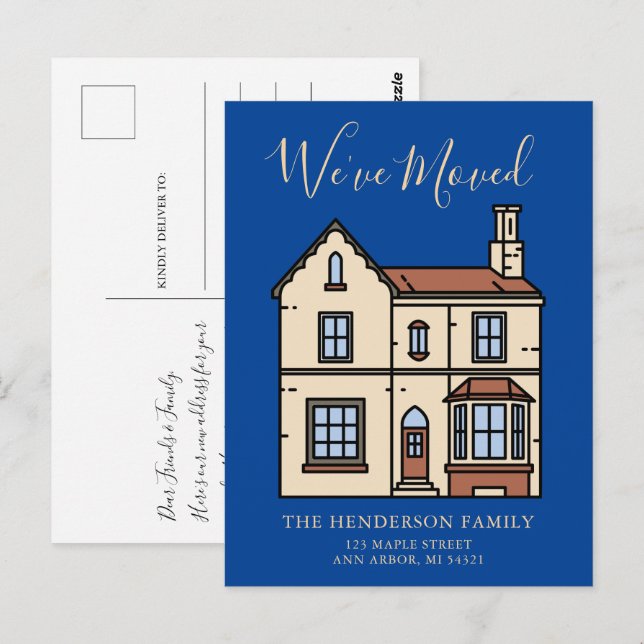 Cartão Postal Rustic Modern, nós mudamos o lançamento (Frente/Verso)