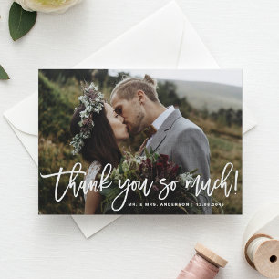 Cartão Postal Rustic Muito Obrigado Foto De Casamento Muito Obri