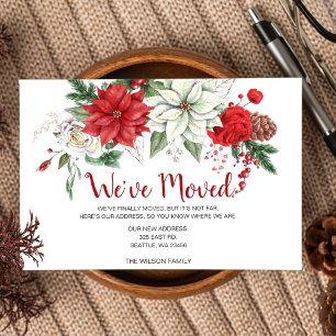 Cartão Postal Rustic Poinsettias Pine Cone...