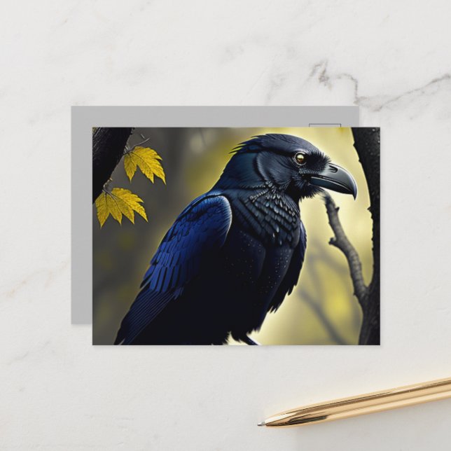 Cartão Postal Rustic Raven - Natures Guardian (Frente/Verso In Situ)