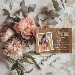 Cartão Postal Rustic Save The Date Wood Lights Foto Invitation<br><div class="desc">Rustic Save The Date Wood Lights Photo Invitation - Anuncie sua data de casamento para sua família e amigos com nosso cartão-postal. O cartão postal apresenta 2 das suas fotos, na frente com as luzes de cordas cintilantes penduradas acima, e sua foto cercada por um simples quadro sobre o fundo...</div>