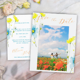 Cartão Postal Rustic Simple 1 Foto Salvar Data