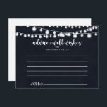 Cartão Postal Rustic String Lights Wedice Card<br><div class="desc">Esta corda rústica ilumina o cartão do casamento é perfeito para um casamento moderno. O design apresenta belas luzes de cordas pintadas manualmente em um fundo azul escuro. Estas cartas são perfeitas para um casamento, chá de panela, chá de fraldas, festa de formatura e muito mais. Personalize as cartas com...</div>