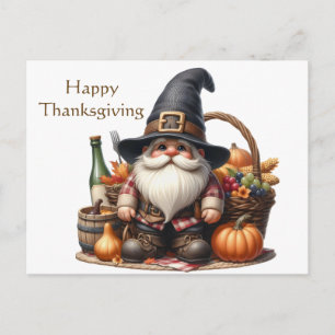 Cartão Postal Rustic Thankanding Pumpkin Watercolor Autumn