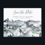 Cartão Postal Rustic Watercolor Mountain Guarda a Data<br><div class="desc">Rustic Watercolor Mountain Salve o Cartão-postal de Data - o cartão-postal faz parte de uma coleção.</div>