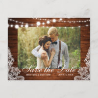 Rustic Wood String Lights Lace Foto Salvar Data