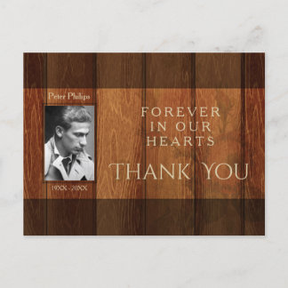 Cartão Postal Rustic Wooden Frame Sympathy Obrigado Cartão-Posta