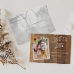 Cartão Postal Rústicos Girassóis 2 Madeira fotográfica Salvar da<br><div class="desc">Rústicos Girassóis 2 Madeira fotográfica Salve o Cartão-postal - Anuncie sua data de casamento para sua família e amigos com nossa rústica salve o cartão-postal. O cartão postal apresenta 2 das suas fotos, na frente acentuadas com lindos girassóis, hálito de bebê, algodão e verde cercados por um simples quadro sobre...</div>