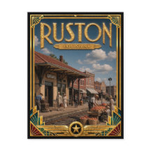 Ruston Louisiana Arte Deco Vintage Era Dourada