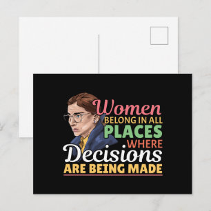 Cartão Postal Ruth Bader Ginsburg Advogada Feminista Juíza