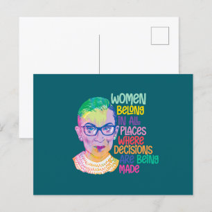 Cartão Postal Ruth Bader Ginsburg Mulheres Pertencem A Todos Os 