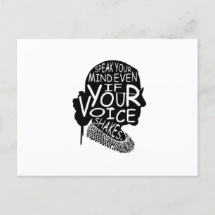 Cartão Postal Ruth Fale Sua Mente Mesmo Se Sua Voz Agitar T-