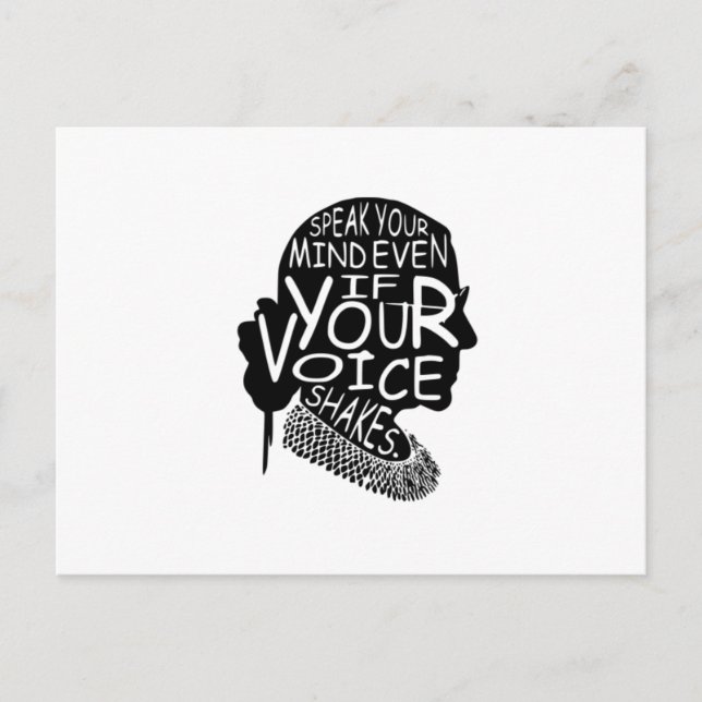 Cartão Postal Ruth Fale Sua Mente Mesmo Se Sua Voz Agitar T- (Frente)